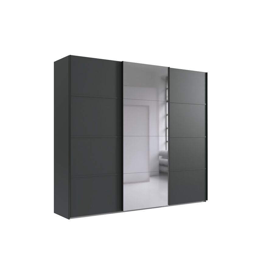 Kleiderschrank Jurky Grau Holz 270 cm 64 cm 208 cm - Farbe: graphit - Material: Holzwerkstoff - Kleiderschrank