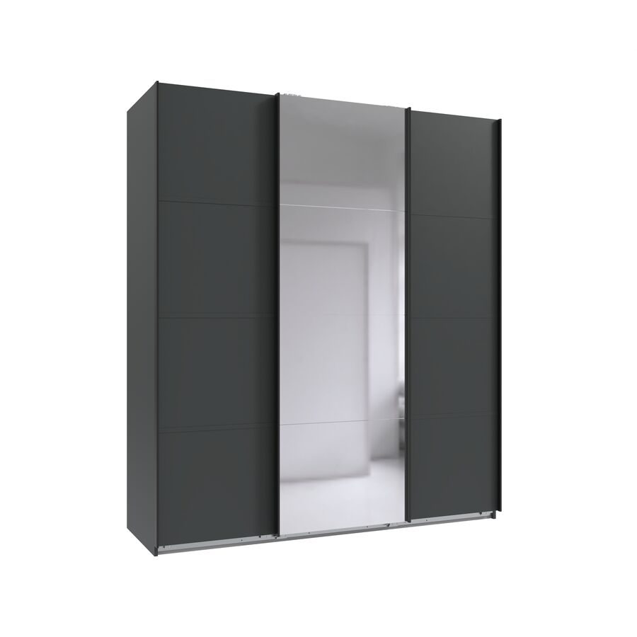 Kleiderschrank Jurky Grau Holz 180 cm 64 cm 208 cm - Farbe: graphit - Material: Holzwerkstoff - Kleiderschrank