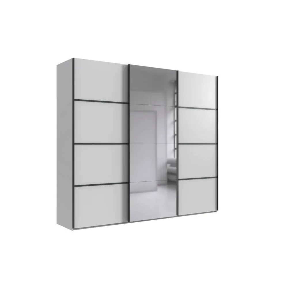 Kleiderschrank Jurky Weiss Holz 270 cm 64 cm 208 cm - Material: Holzwerkstoff - Kleiderschrank