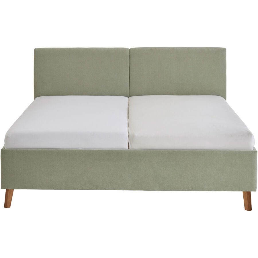 Bett Nola Grün Stoff 180 x 200 cm - Farbe: Lindengrün - Bett