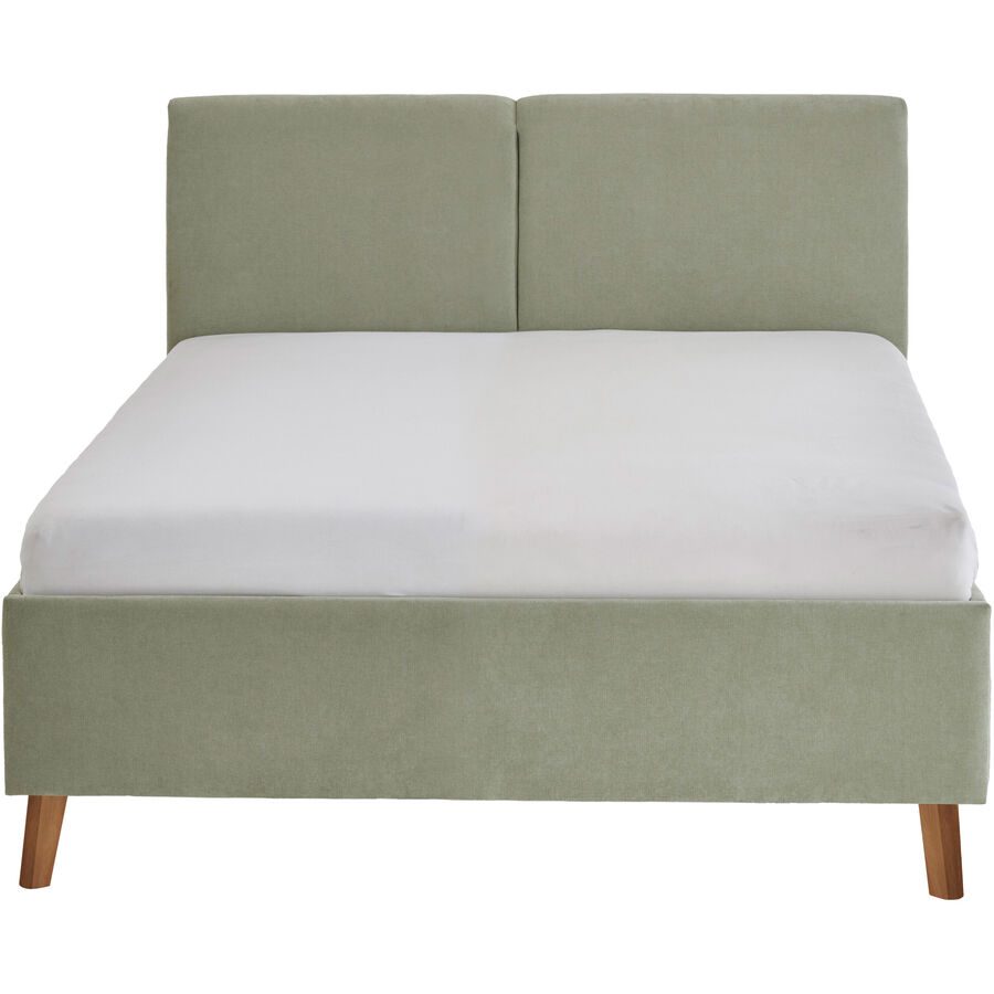 Bett Nola Grün Stoff 140 x 200 cm - Farbe: Lindengrün - Bett