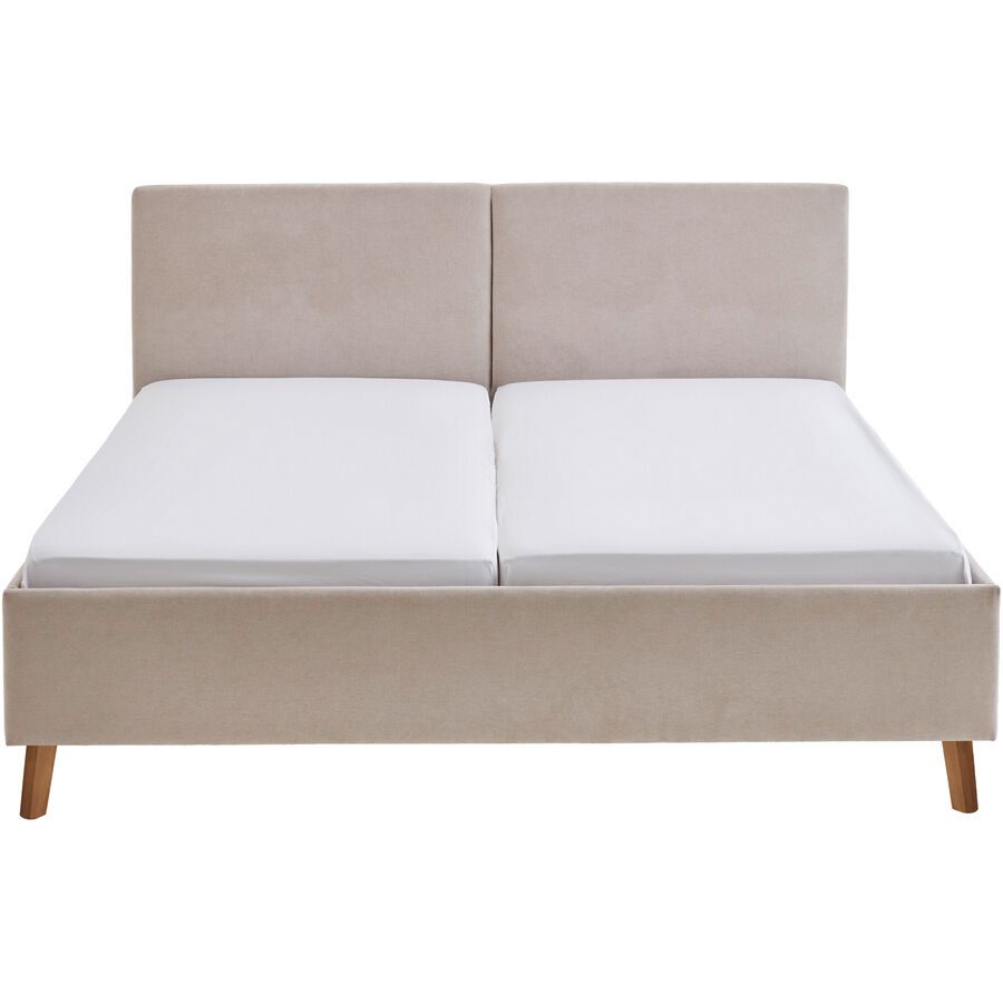 Bett Nola Beige Stoff 160 x 200 cm - Bett