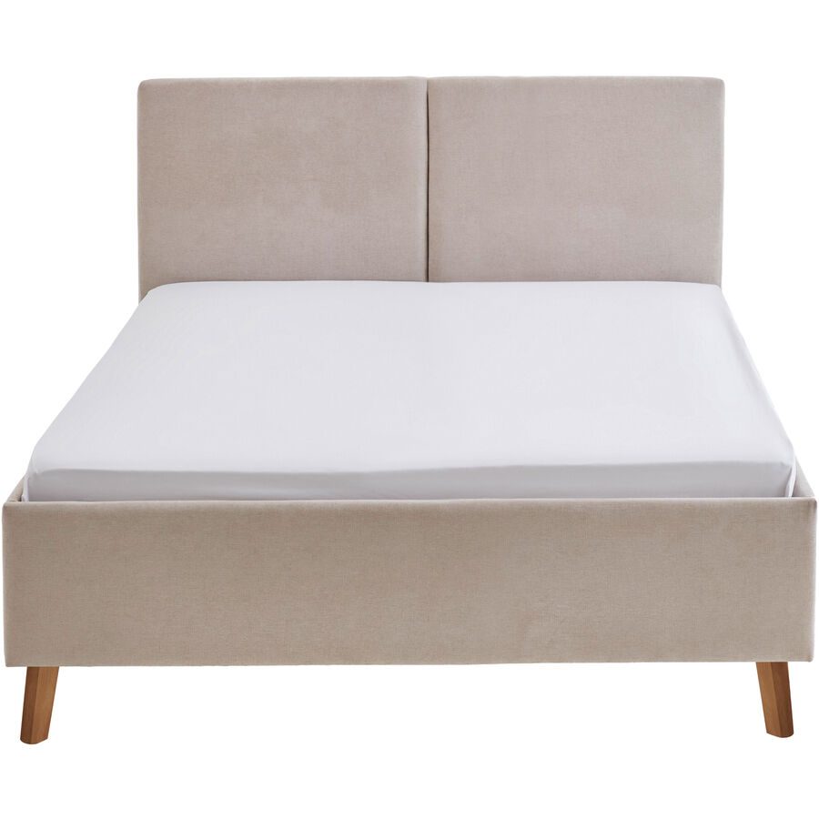 Bett Nola Beige Stoff 140 x 200 cm - Bett