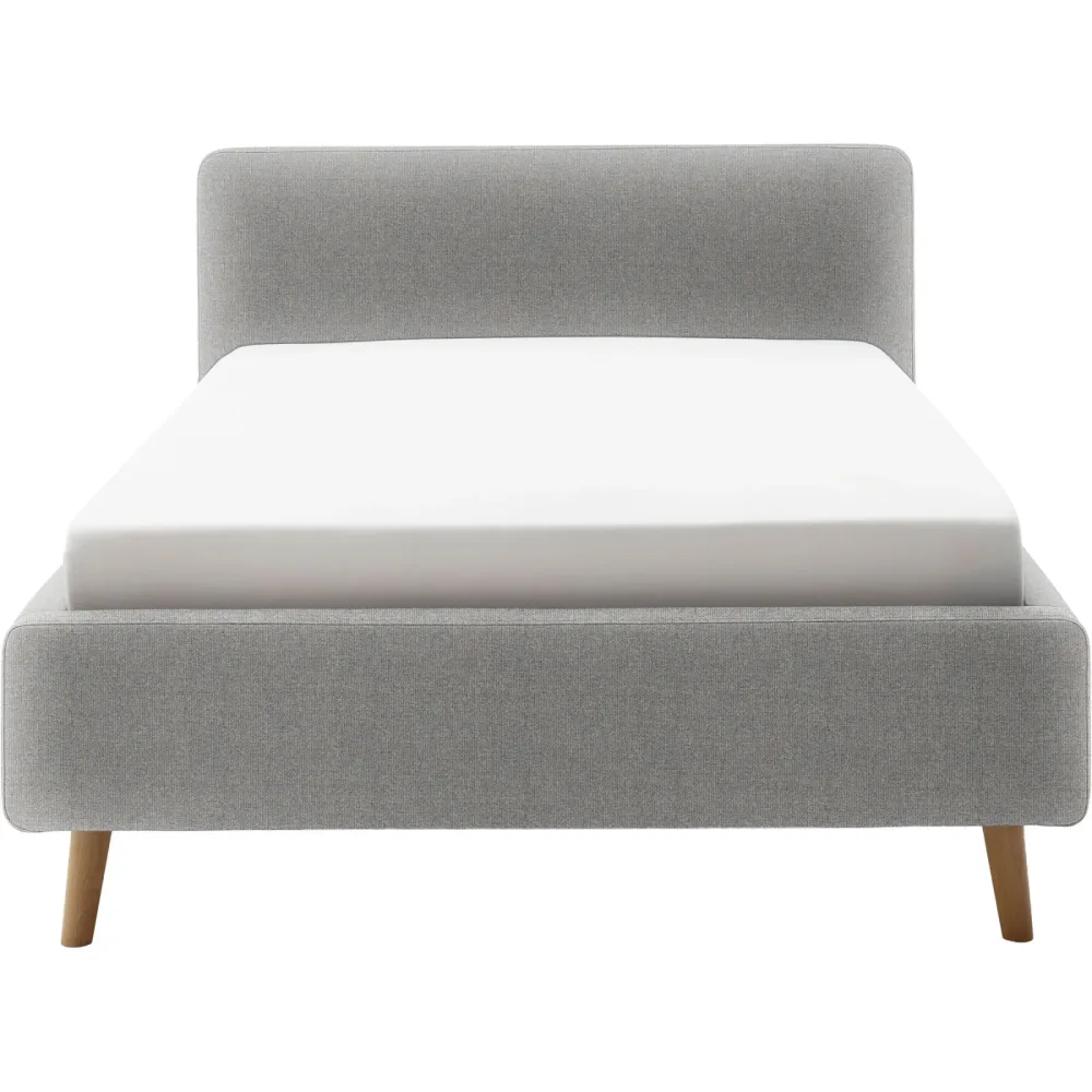 Bett Senja Grau Stoff 120 x 200 cm - Bett