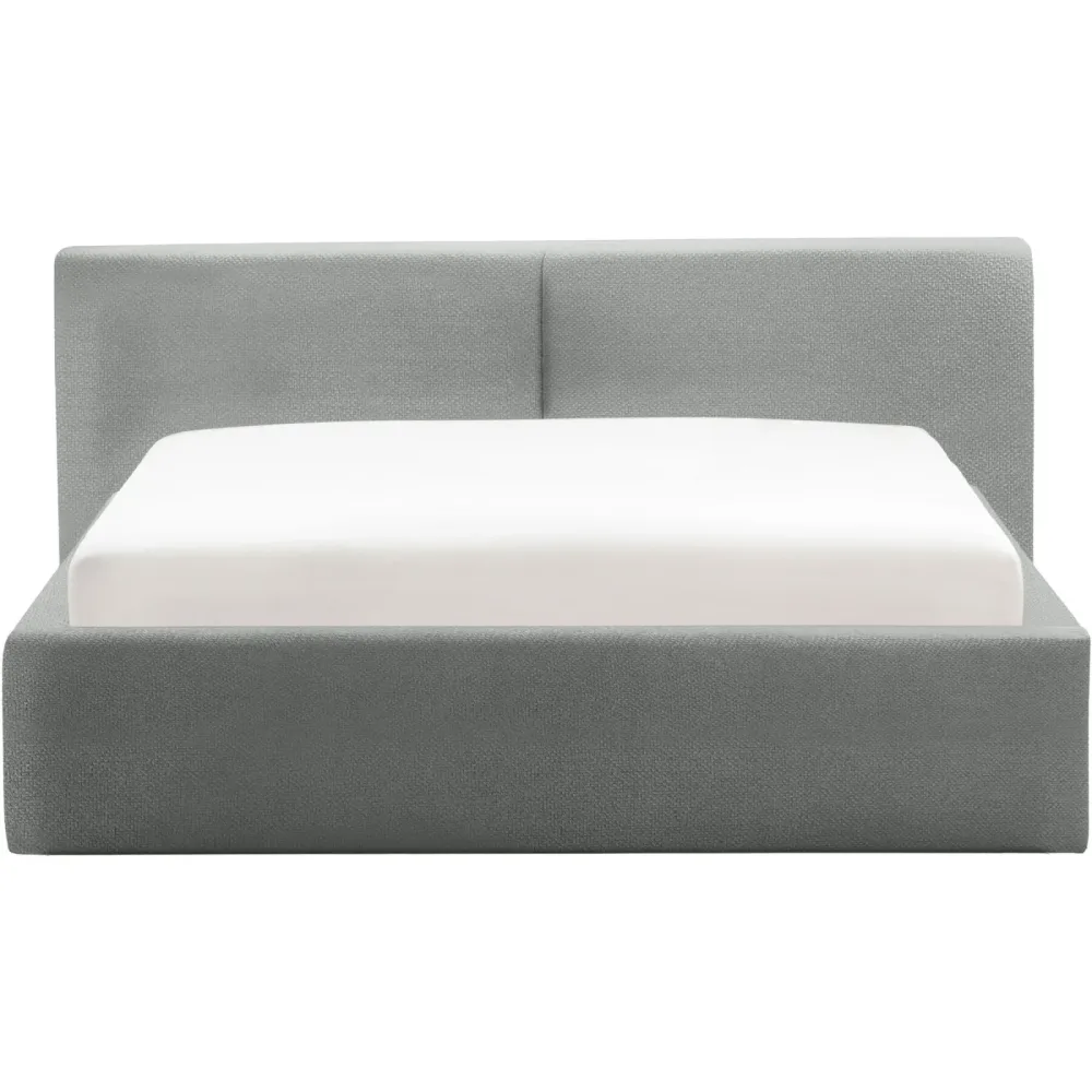 Bett Lois Grau Stoff 140 x 200 cm - Farbe: hellgrau - Bett