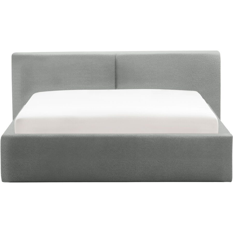 Bett Lois Grau Stoff 140 x 200 cm - Farbe: hellgrau - Bett