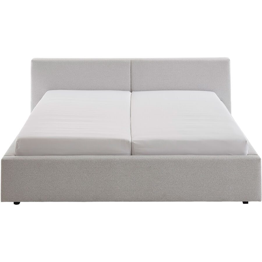 Bett Lois Grau Stoff 160 x 200 cm - Farbe: Beton lichtgrau/graphit - Bett