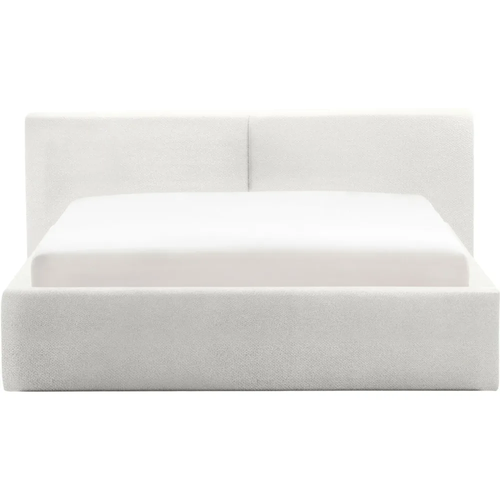 Bett Lois Weiss Stoff 140 x 200 cm - Bett