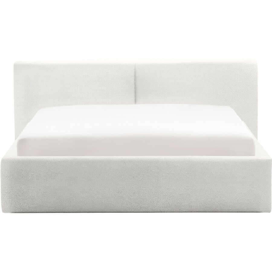 Bett Lois Weiss Stoff 140 x 200 cm - Bett