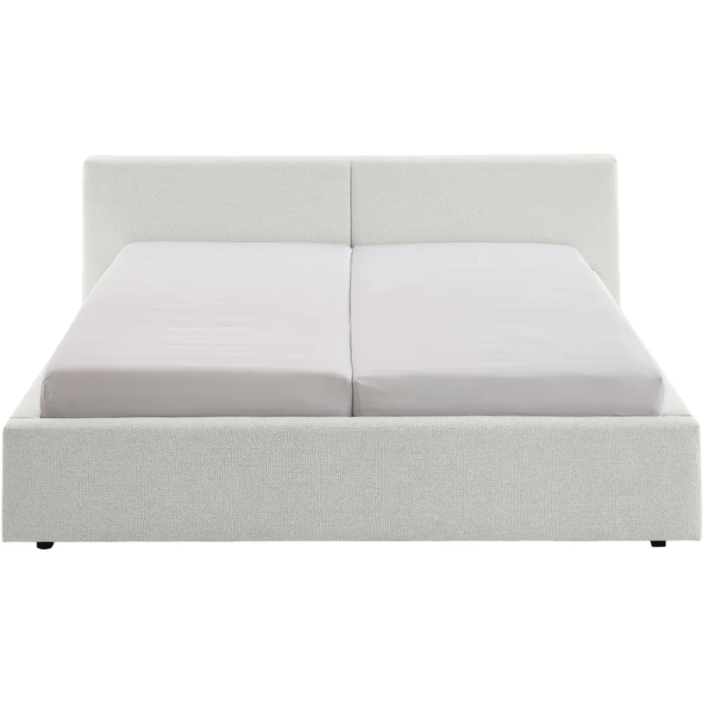 Bett Lois Weiss Stoff 180 x 200 cm - Bett