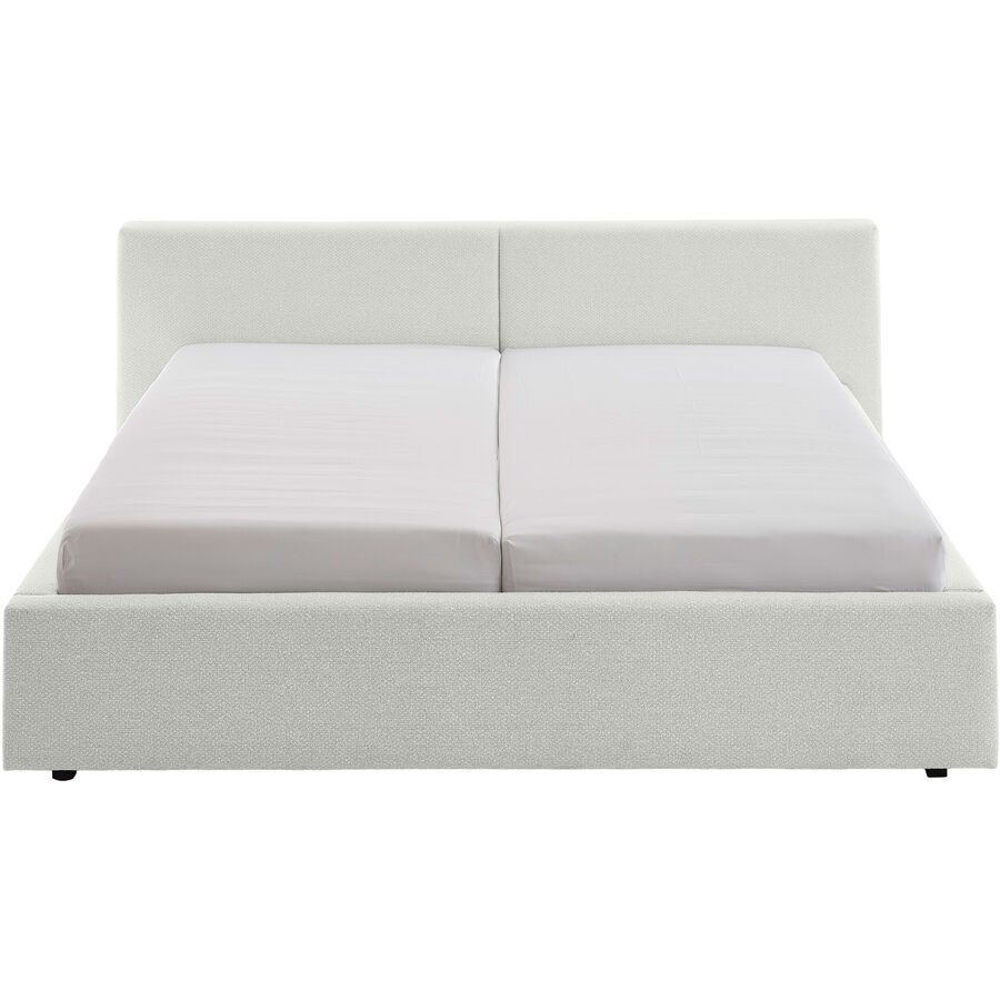 Bett Lois Weiss Stoff 180 x 200 cm - Bett