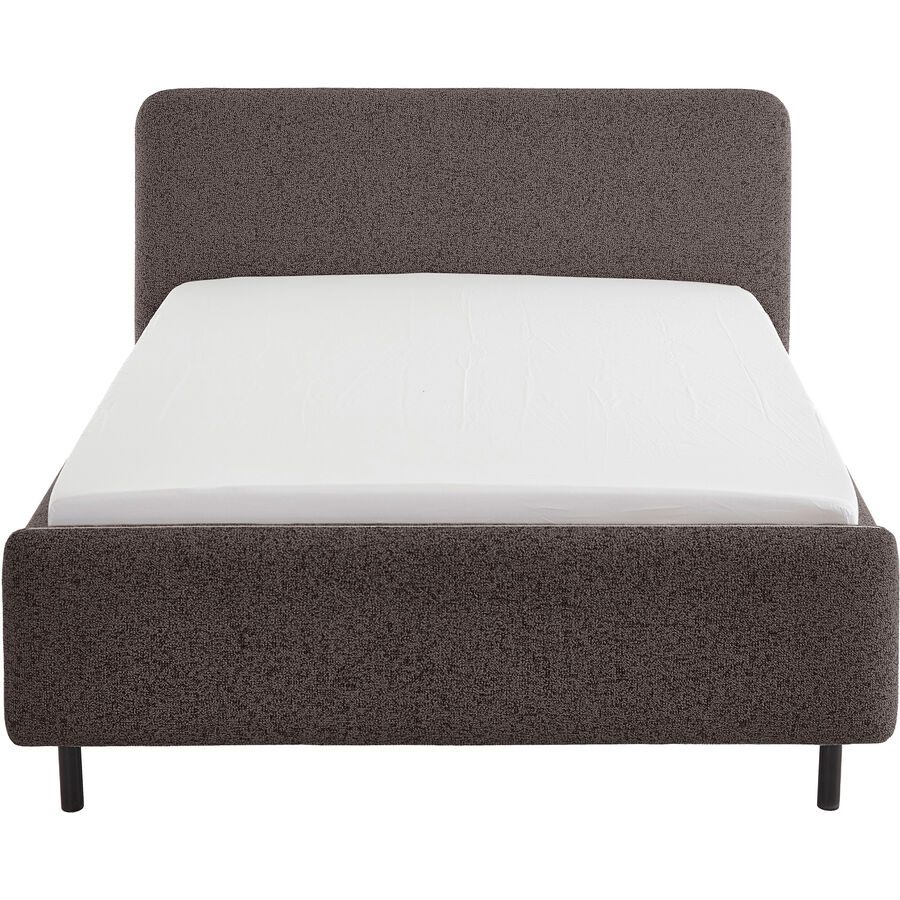 Bett Prisa Grau Stoff 140 x 200 cm - Farbe: anthrazit - Bett