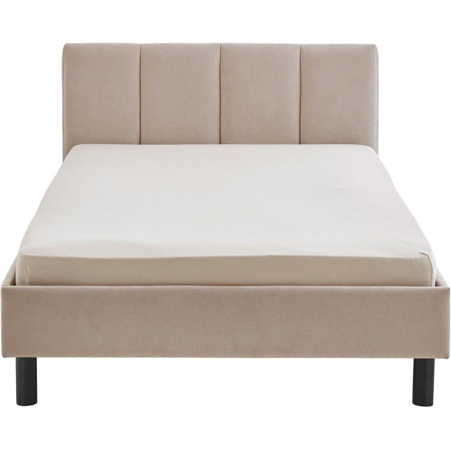 Bett Jess Beige Stoff 120 x 200 cm - Bett