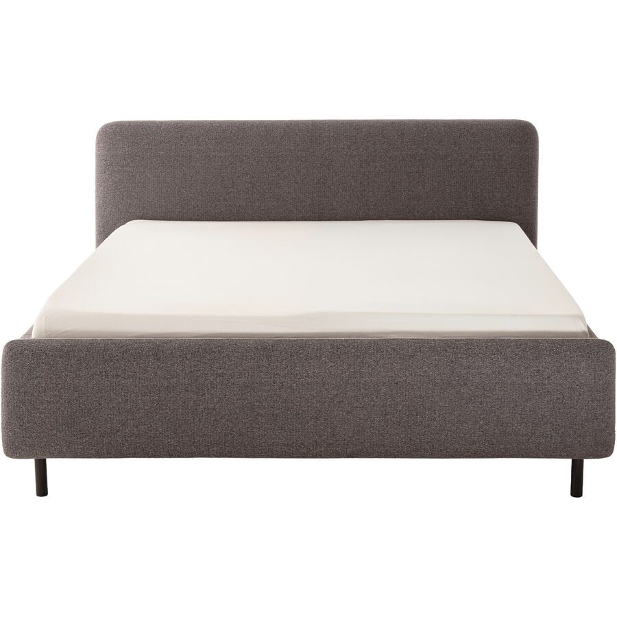 Bett Prisa Grau Stoff 180 x 200 cm - Farbe: anthrazit - Bett