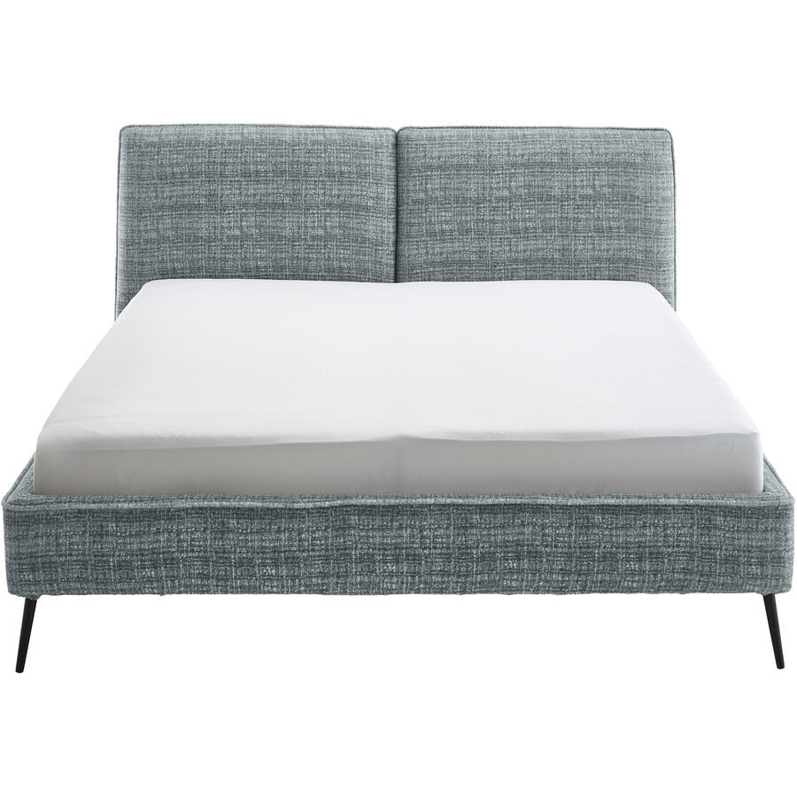 Bett Ibli Blau/Grau Stoff 160 x 200 cm - Farbe: graublau - Bett