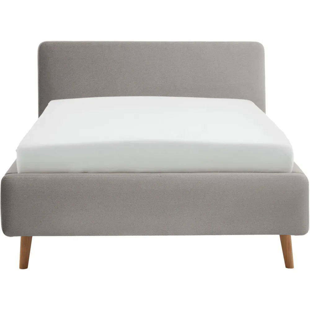 Bett Senja Stoff 140 x 200 cm - Farbe: Ash - Bett