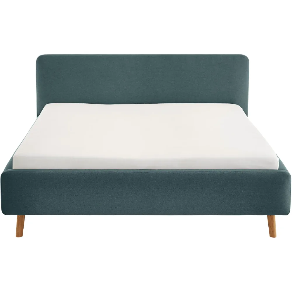 Bett Senja Blau/Grün Stoff 180 x 200 cm - Farbe: blaugrün - Bett