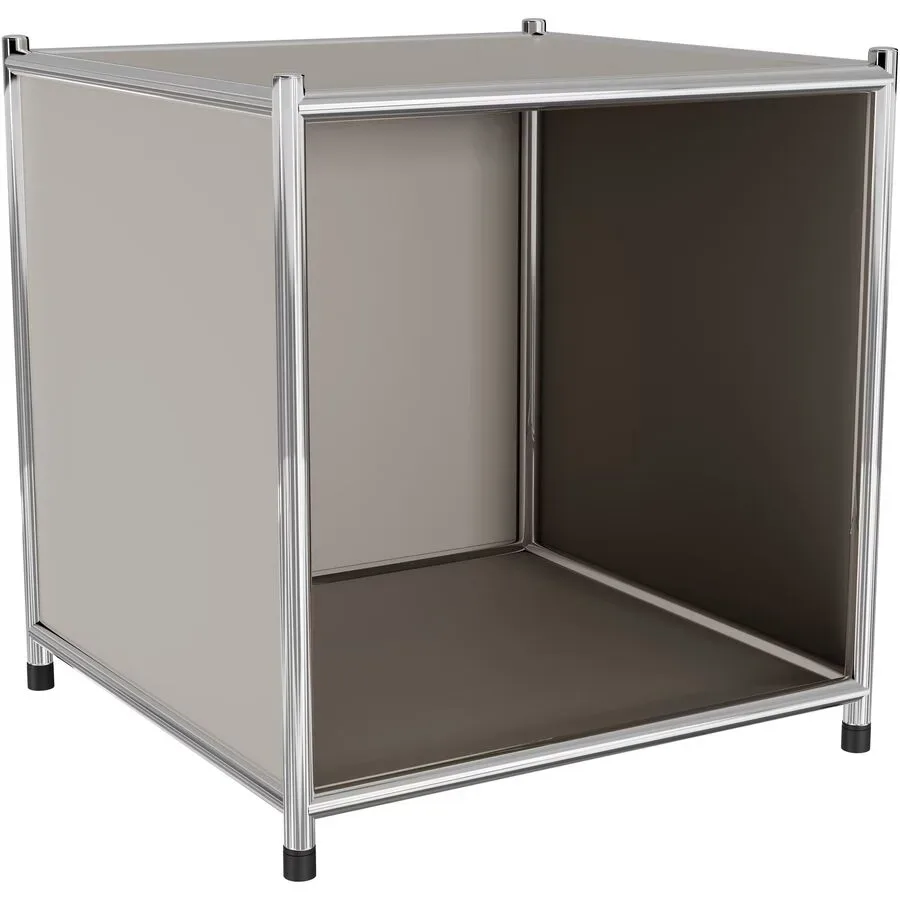 Nachttisch Cubo Braun/Grau Metall 41 cm - Farbe: taupe - Möbel Konfigurator: Traummöbel individuell zusammenstellen - Nachttisch