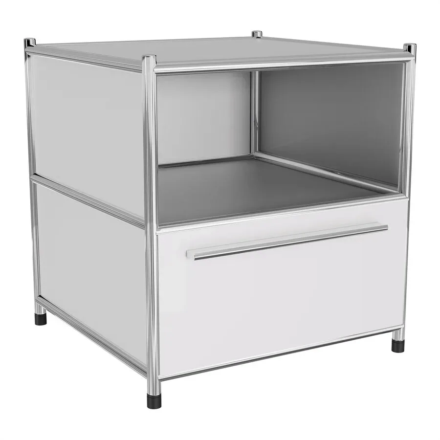 Nachttisch Cubo Weiss Metall 41 cm - Möbel Konfigurator: Traummöbel individuell zusammenstellen - Nachttisch