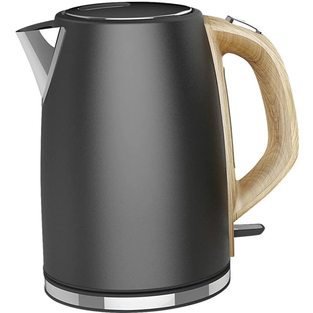 Wasserkocher 1.7l Betty schwarz - Farbe: schwarz/ braun - Material: Edelstahl - 224