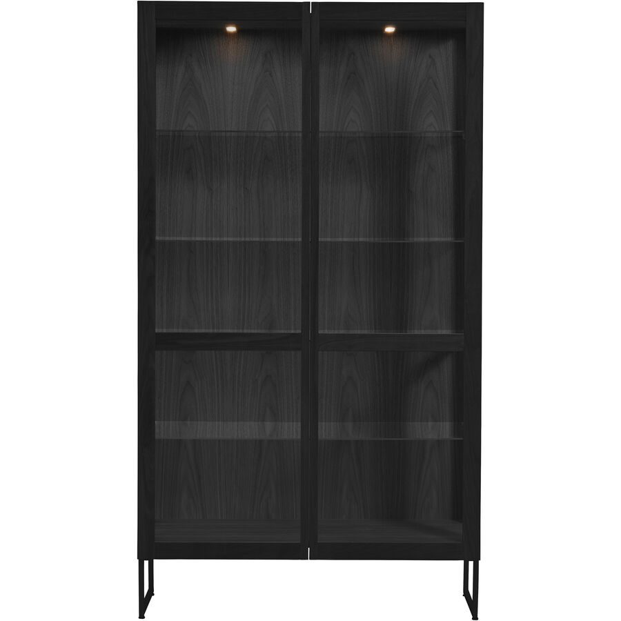 Vitrine Skovby Schwarz Holz 100 cm 180 cm 77 cm - Material: Eiche - Vitrine