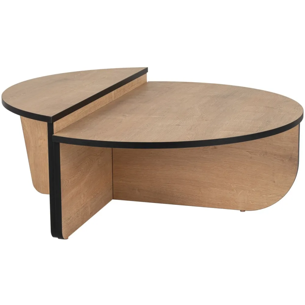 Salontisch Georis Schwarz/Braun Holz 90 cm - Farbe: schwarz/Eiche - Material: Holzwerkstoff - Salontisch