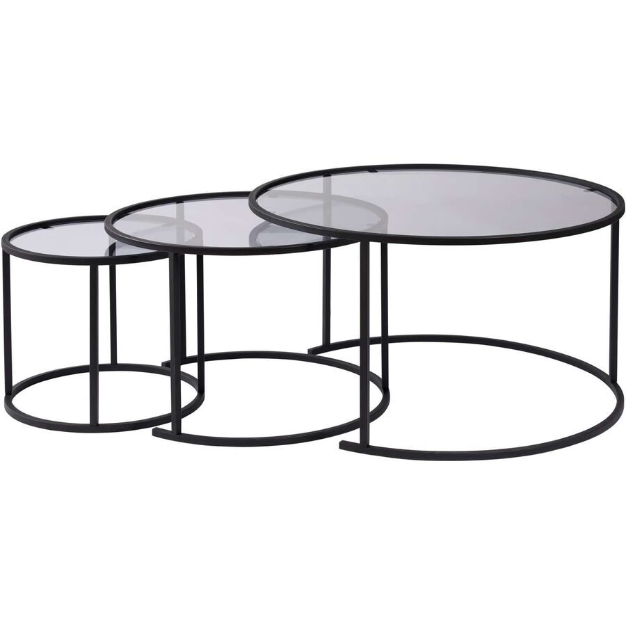 Georis Grau/Transparent Glas/Metall 80 cm - Farbe: dunkelgrau/transparent