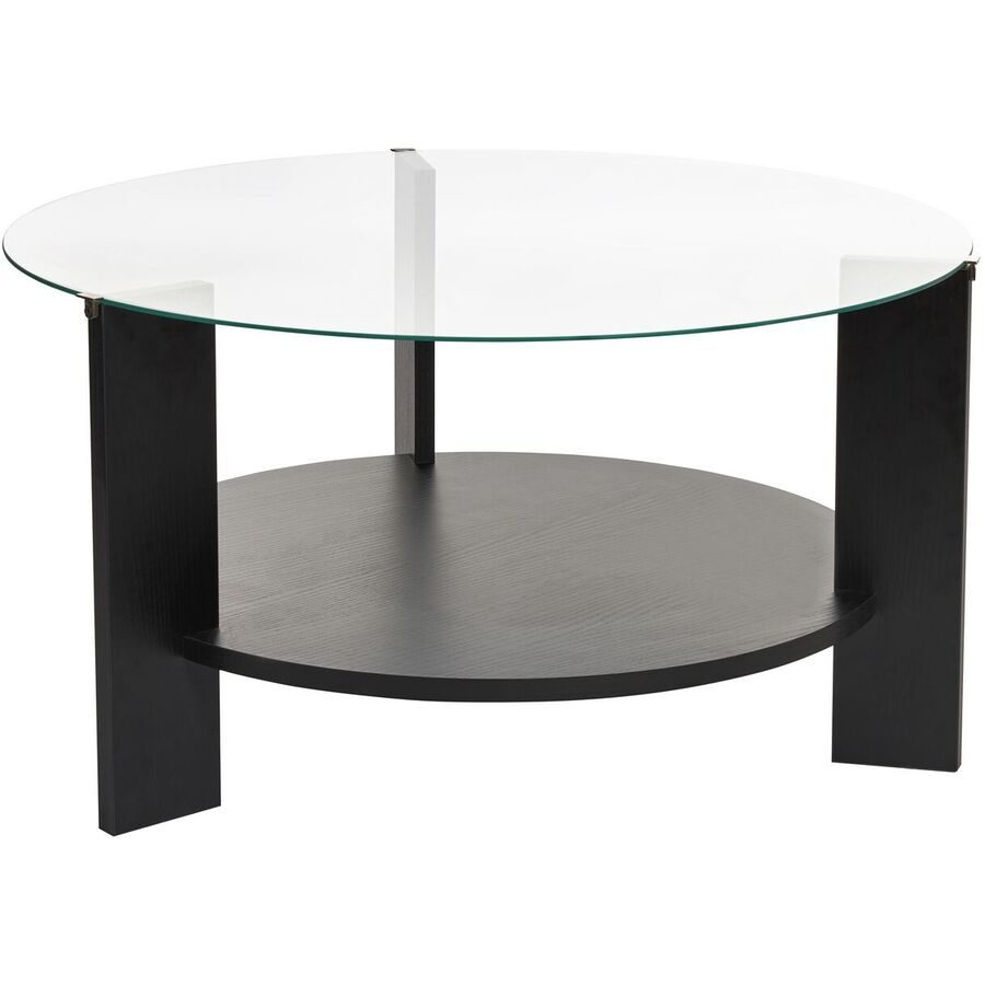 Salontisch Georis Schwarz/Transparent Glas 75 cm - Salontisch