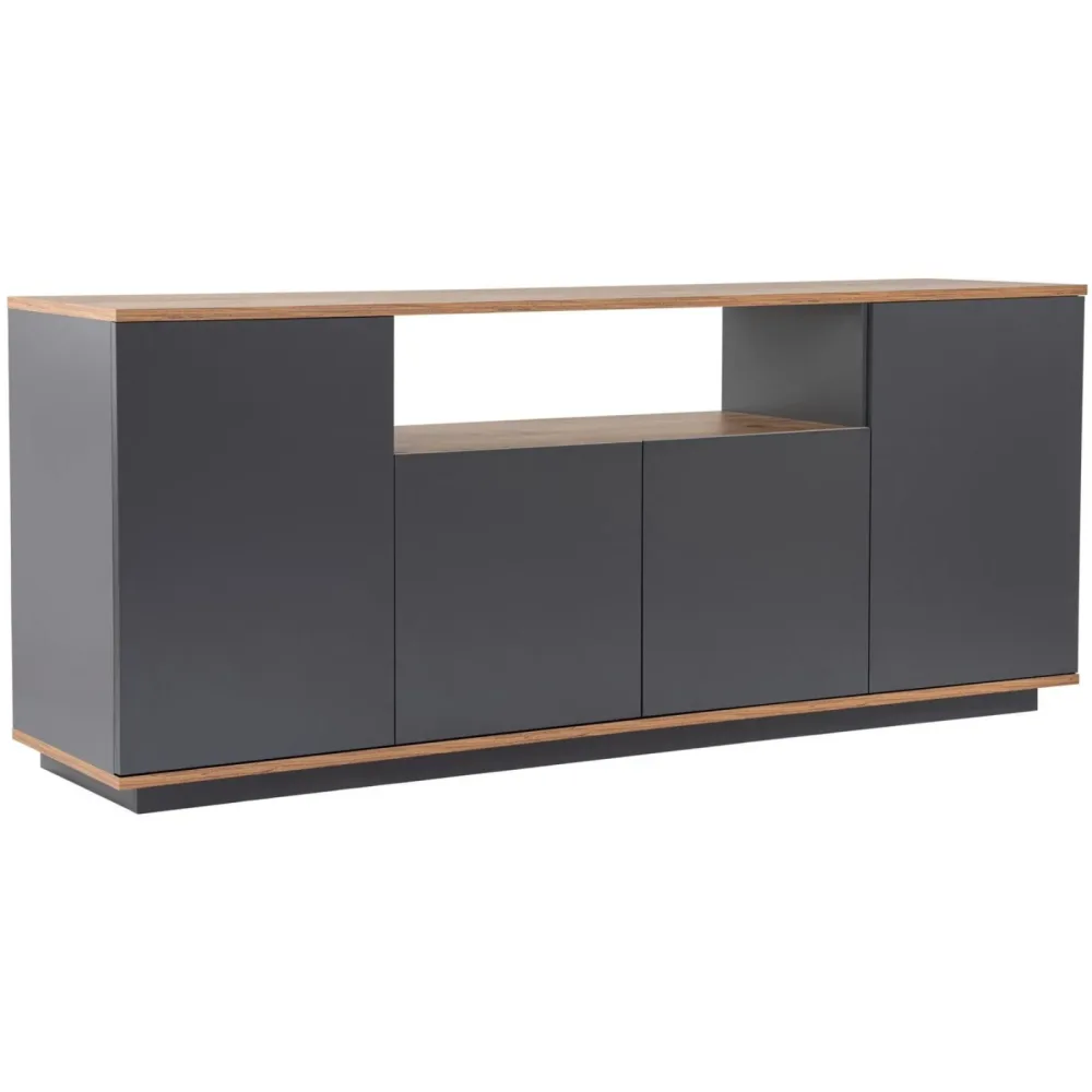 Sideboard Georis Grau/Braun Holz 180 cm 75 cm - Farbe: anthrazit/natur - Material: Holzwerkstoff - Sideboard