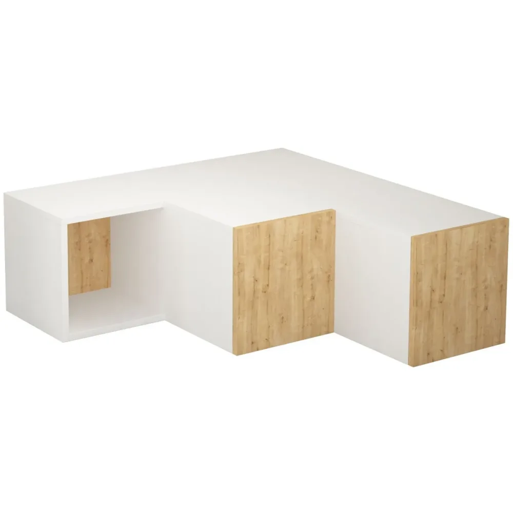 TV-Möbel Cubus Weiss Holz 90 cm 32 cm 92 cm - Material: Holzwerkstoff - TV-Möbel