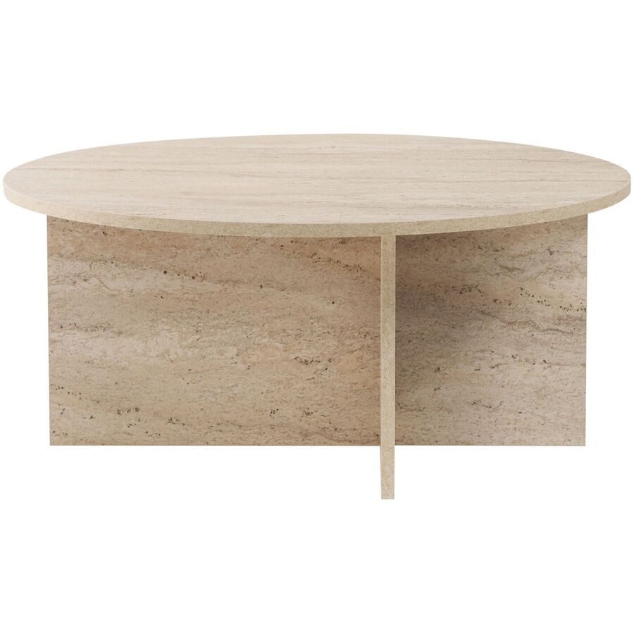 Salontisch Georis Beige/Braun Holz 90 cm - Farbe: Braun/beige marmoriert - Material: Holzwerkstoff - Salontisch