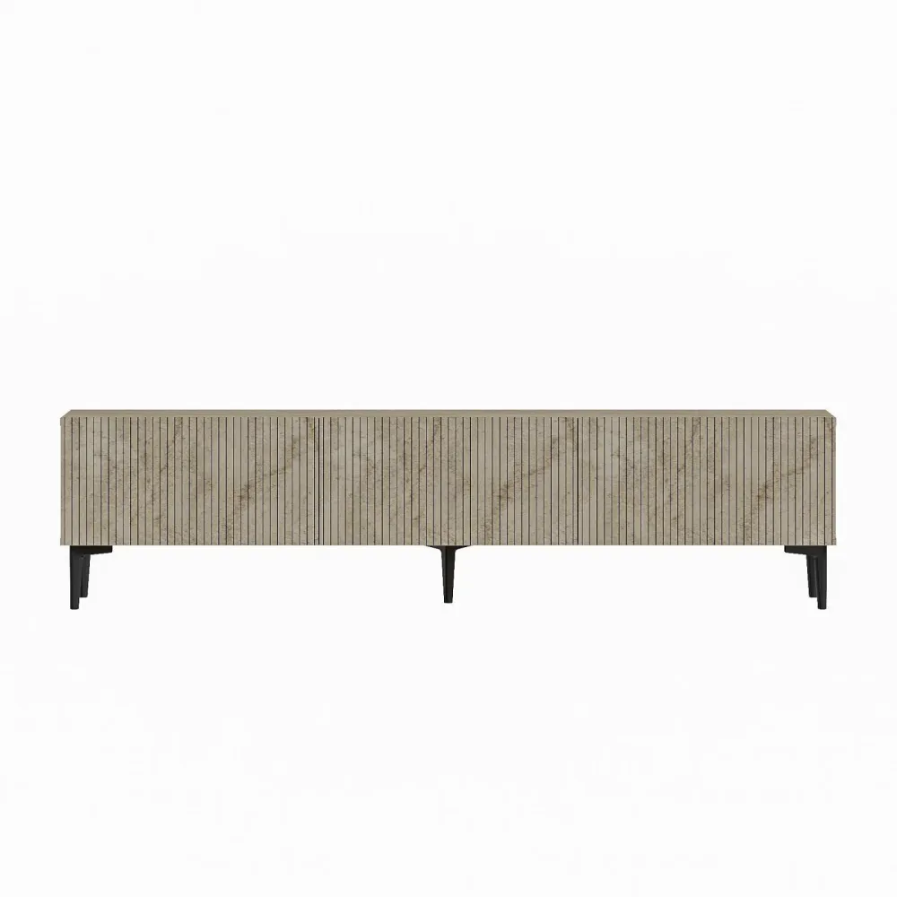 TV-Möbel Georis Beige/Braun Holz 160 cm 45.6 cm 31.4 cm - Farbe: Braun/beige marmoriert - Material: Holzwerkstoff - TV-Möbel
