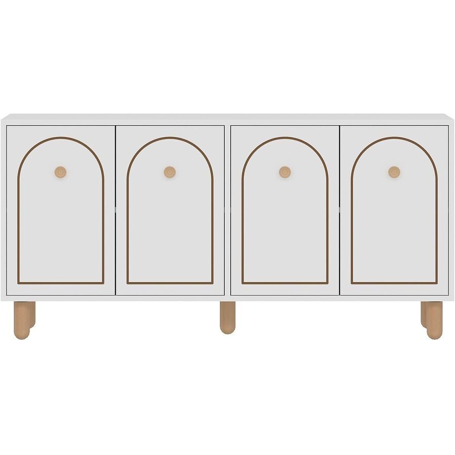 Sideboard Vint Weiss Holz 150 cm 75 cm - Material: Holzwerkstoff - Sideboard