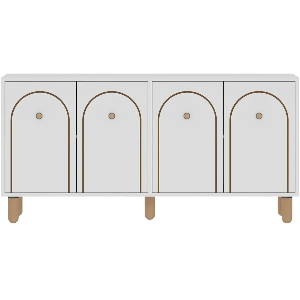Sideboard Vint Weiss Holz 150 cm 75 cm - Material: Holzwerkstoff - Sideboard