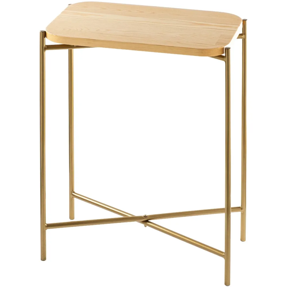 Beistelltisch Blank Braun/Gold Metall 40 cm - Farbe: gold/braun - Beistelltisch