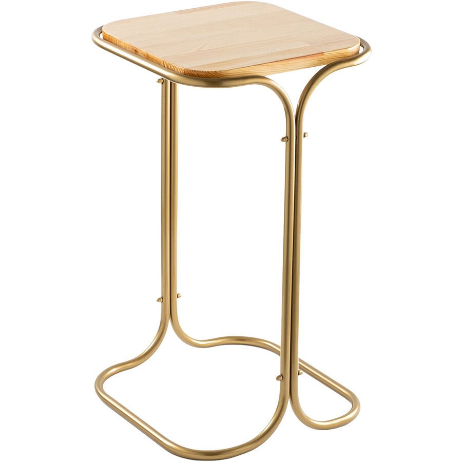 Beistelltisch Blank Braun/Gold Metall 30 cm - Farbe: gold/braun - Beistelltisch