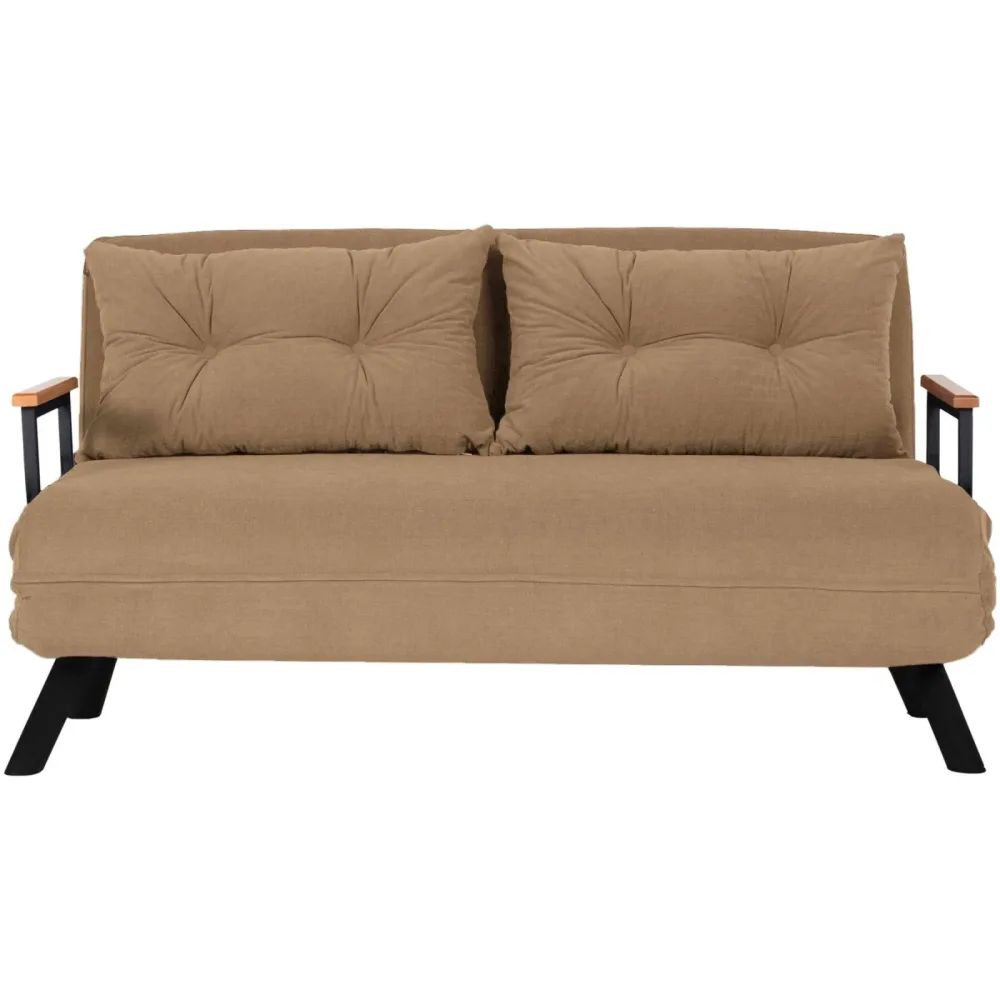 Bettsofa Foldbar Braun Polyester 133 cm 50 cm - Farbe: Hellbraun - Bettsofa