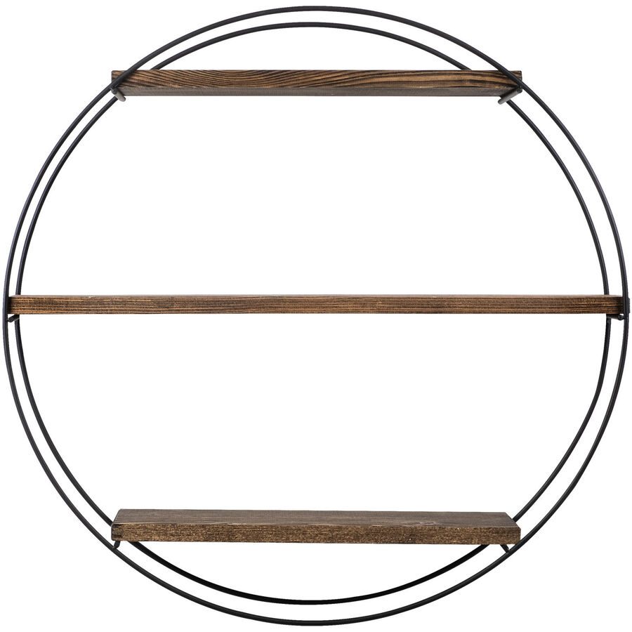 Wandregal Georis Schwarz Holz/Metall 60 cm 60 cm - Farbe: natur/schwarz - Wandregal