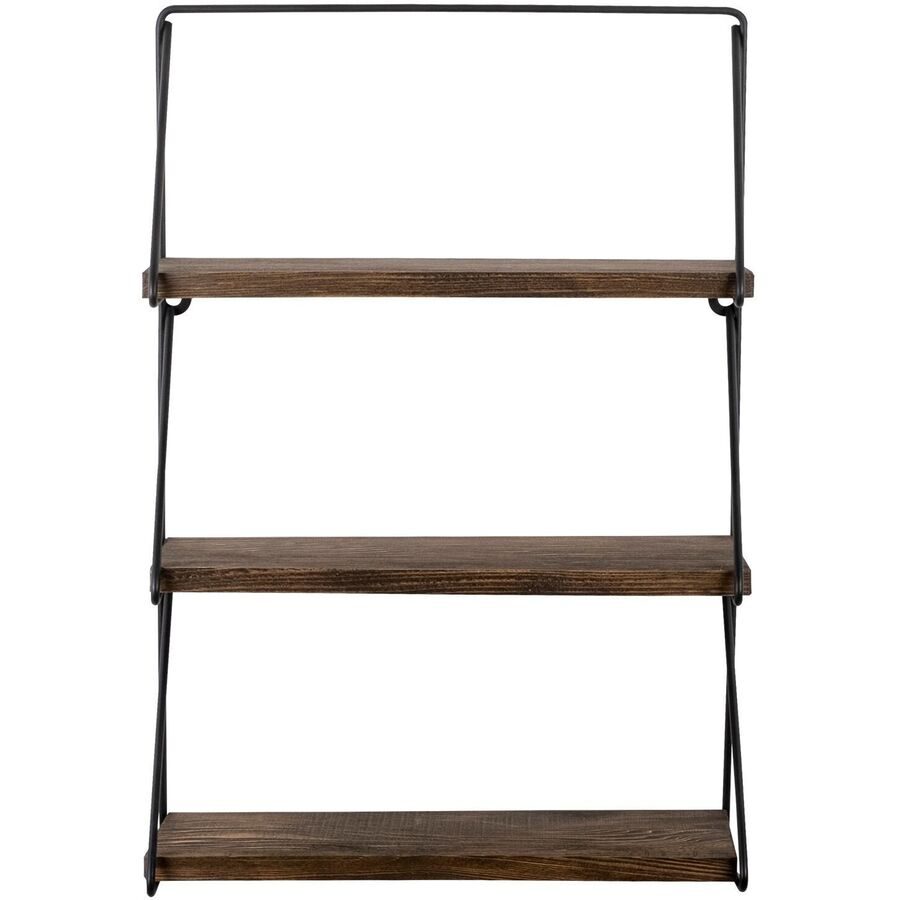 Wandregal Georis Schwarz Holz/Metall 40 cm 60 cm - Farbe: natur/schwarz - Wandregal
