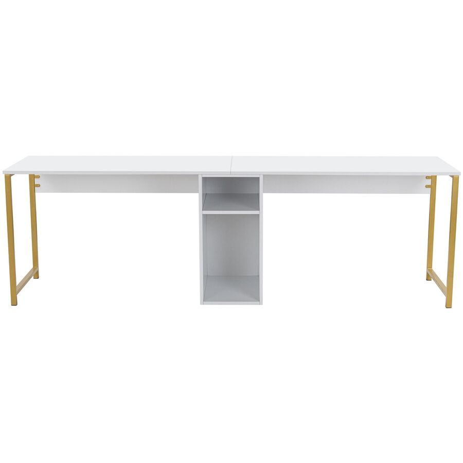 Schreibtisch Georis Weiss Holz 240 cm - Material: Holzwerkstoff - Schreibtisch