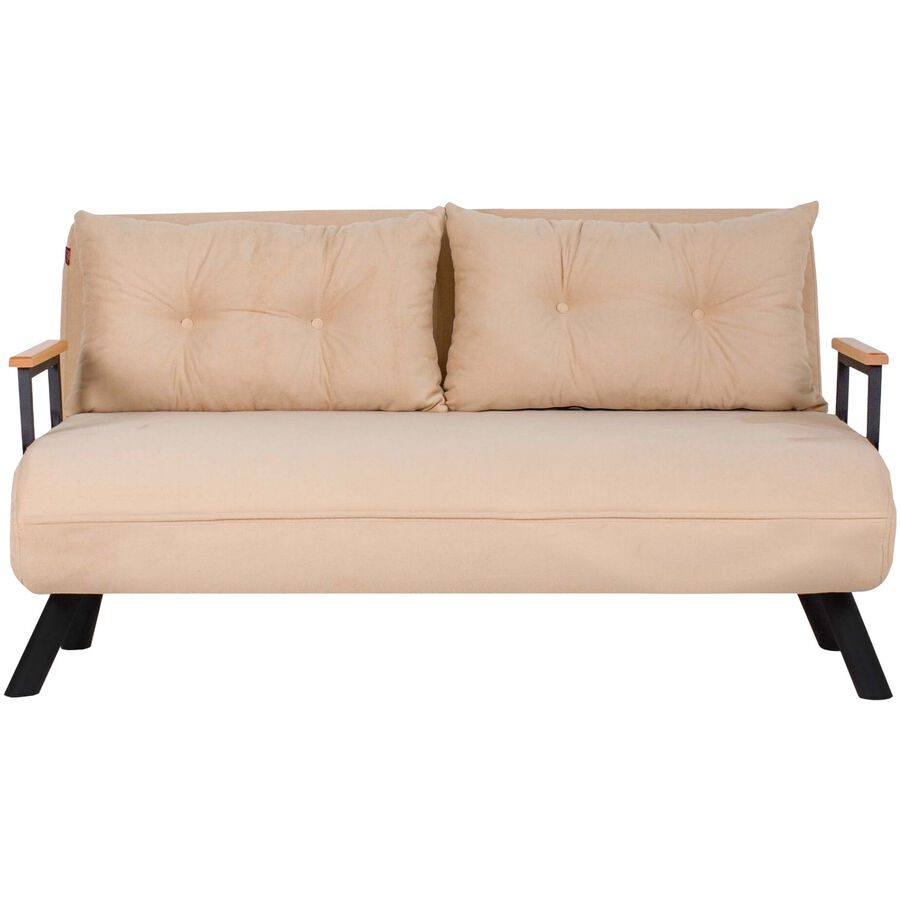 Bettsofa Foldbar Beige Polyester 133 cm 50 cm - Farbe: cream - Bettsofa