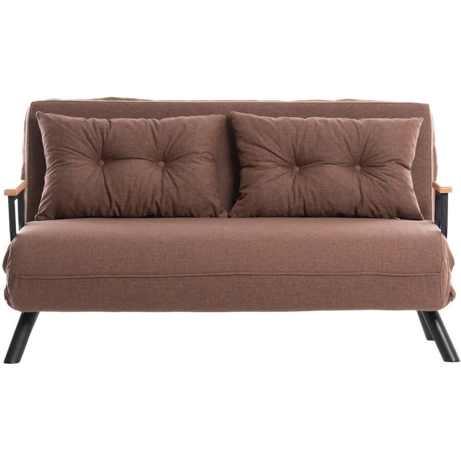 Bettsofa Foldbar Braun Leinen 133 cm 50 cm - Farbe: Hellbraun - Bettsofa