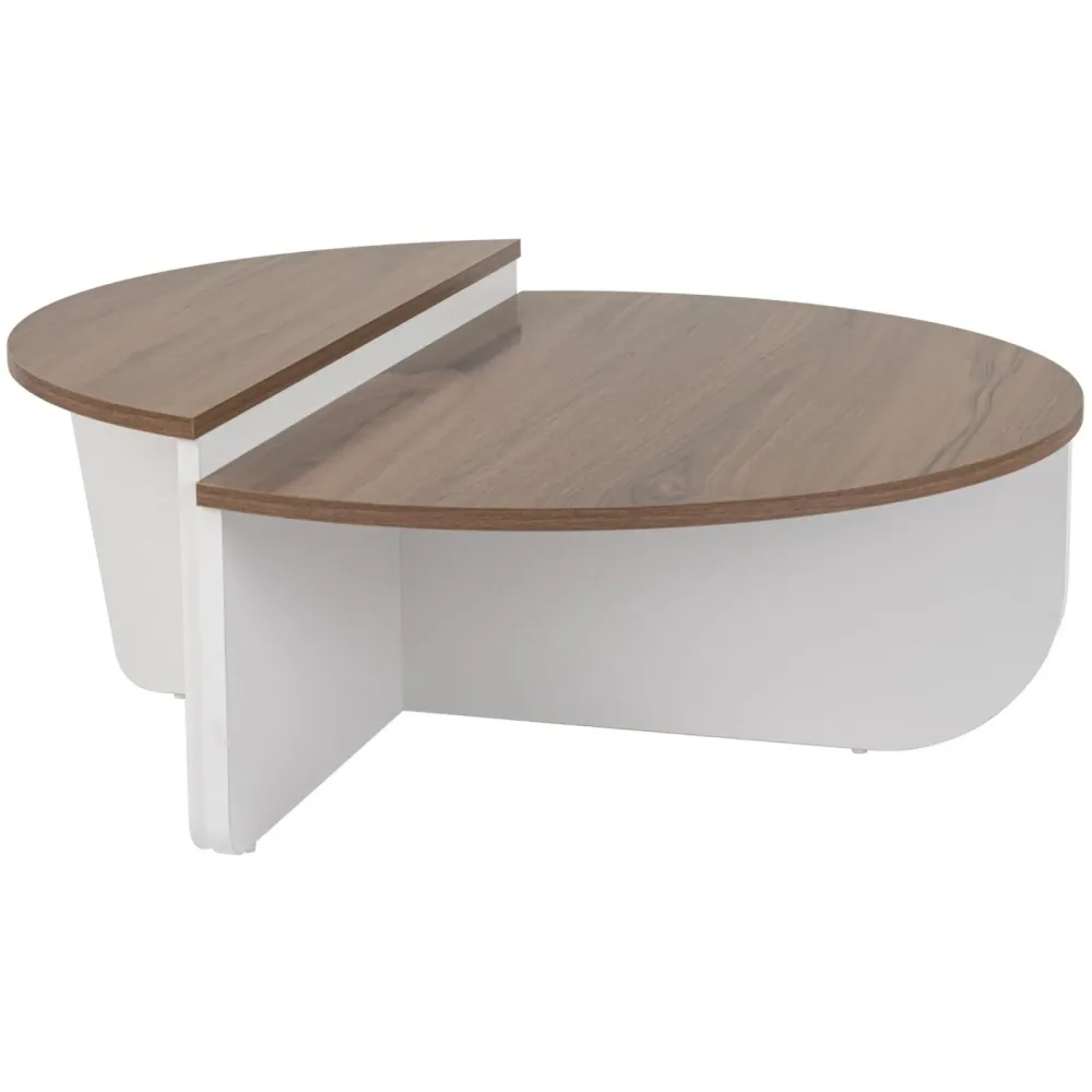Salontisch Georis Braun/Weiss Holz 90 cm - Farbe: weiss/braun - Material: Holzwerkstoff - Salontisch