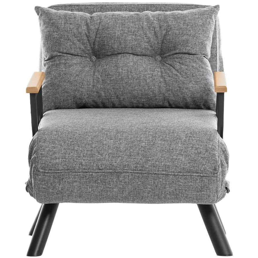 Sessel Foldbar Grau Leinen 78 cm 60 cm Ausziehbar - Farbe: hellgrau - Sessel