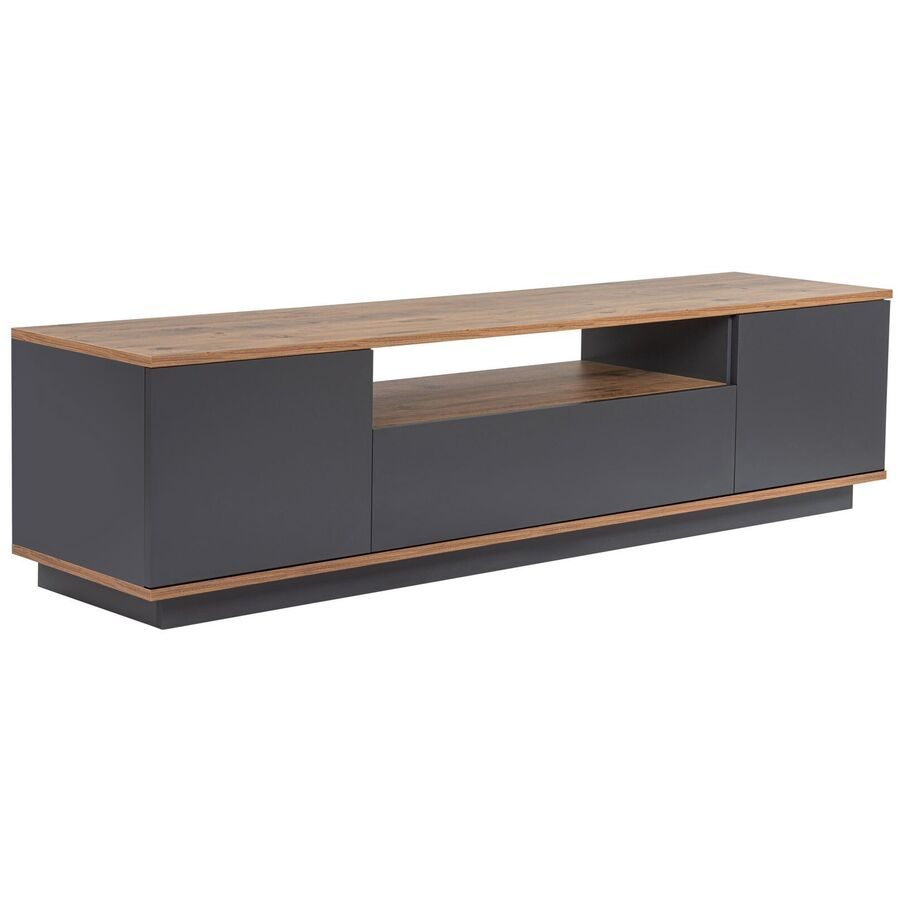 TV-Möbel Georis Grau Holz 180 cm 44.6 cm 44.5 cm - Farbe: anthrazit - Material: Holzwerkstoff - TV-Möbel