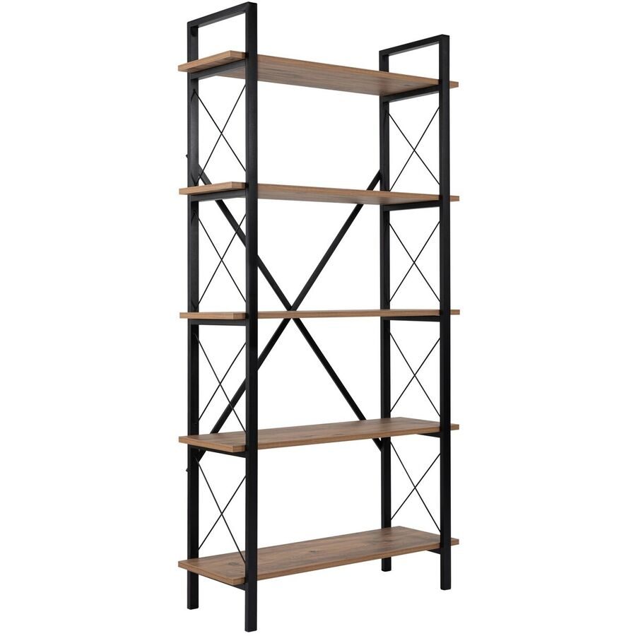 Bücherregal Ely Braun Holz 90 cm 180 cm - Farbe: Kiefer - Material: Holzwerkstoff - Bücherregal
