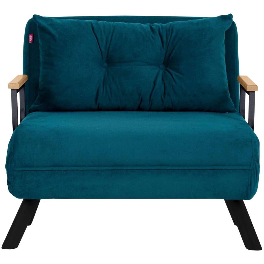 Sessel Foldbar Cyan Polyester 78 cm 60 cm Ausziehbar - Farbe: petrol - Sessel