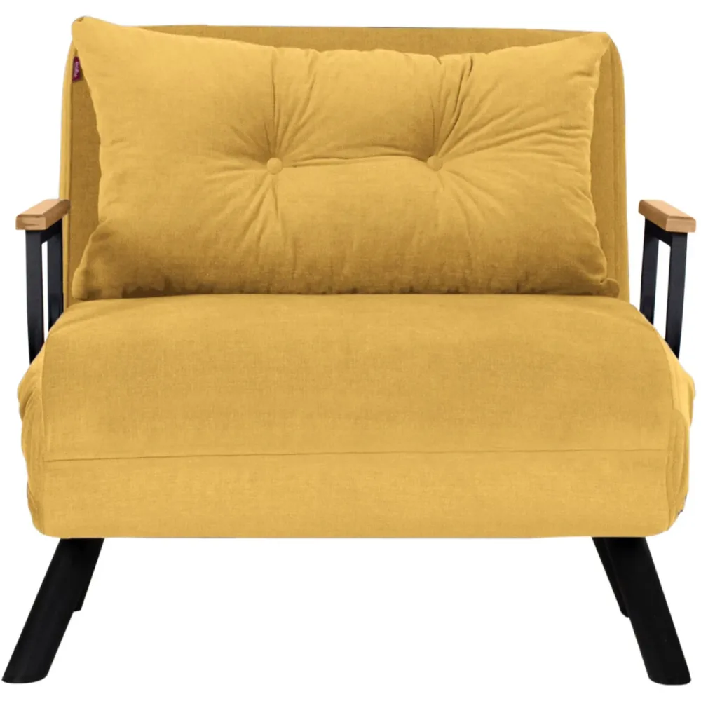 Sessel Foldbar Gelb Polyester 78 cm 60 cm Ausziehbar - Sessel