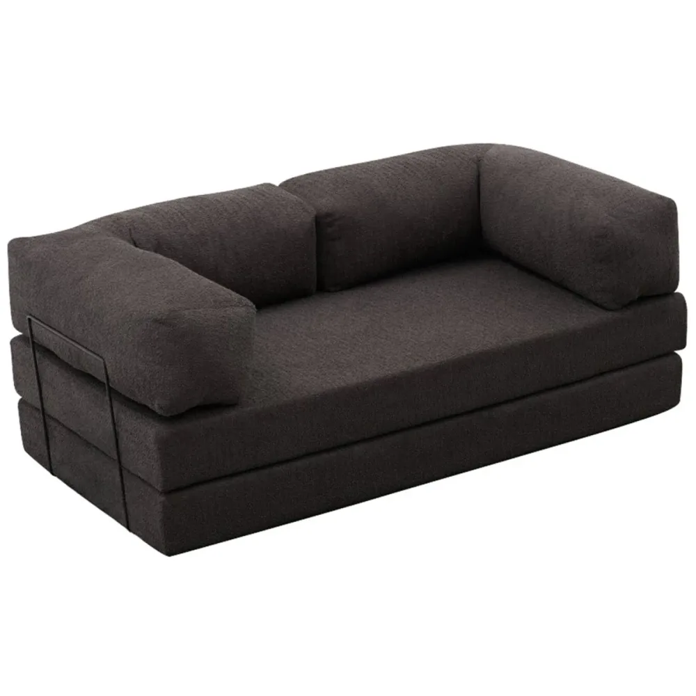 Bettsofa Foldbar Grau Polyester 190 cm 95 cm - Farbe: anthrazit - Bettsofa