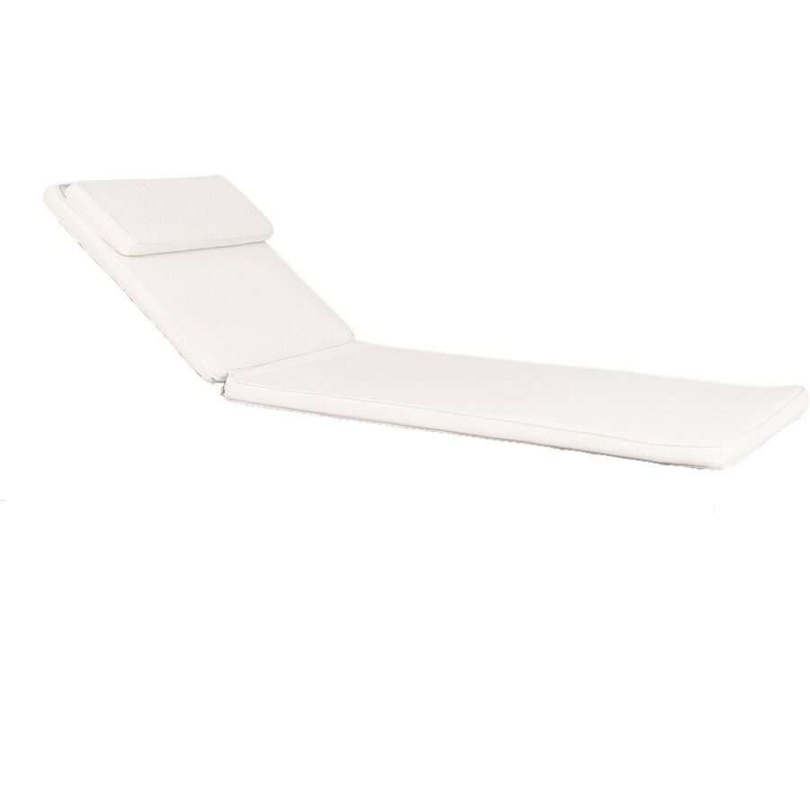 Gartensitzkissen Cinara Weiss Baumwolle 62 cm 200 cm - Gartensitzkissen - Wetterfeste Gartenmöbel & Accessoires